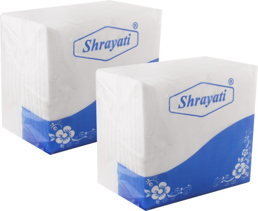 Shrayati Tissue Paper Napkins, 1 Ply, 28 x 30 cm, 600 Napkins, Pack of 6