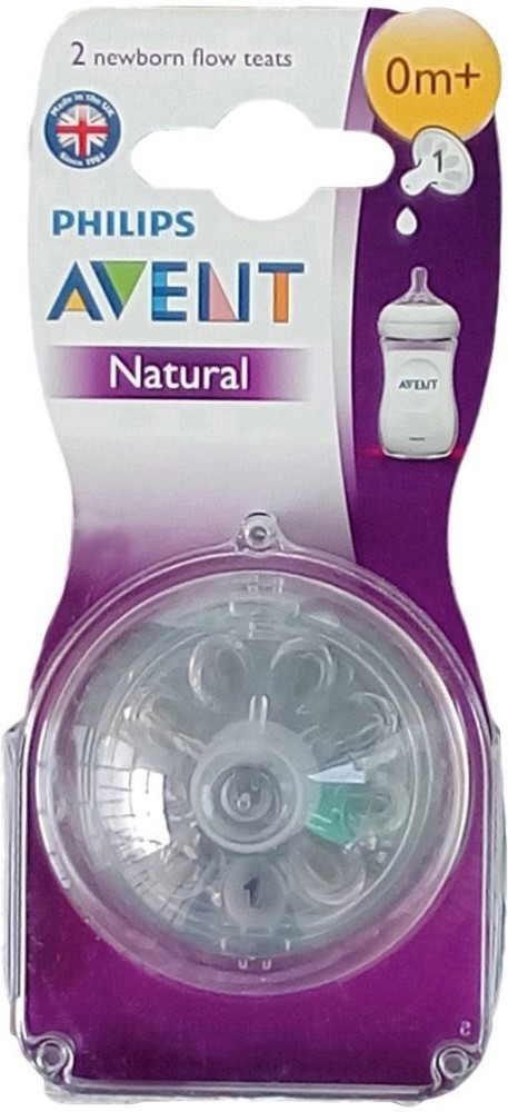 2 Pack Philips AVENT Natural Nipple Old Style, Flow 4, 6M+, Fast