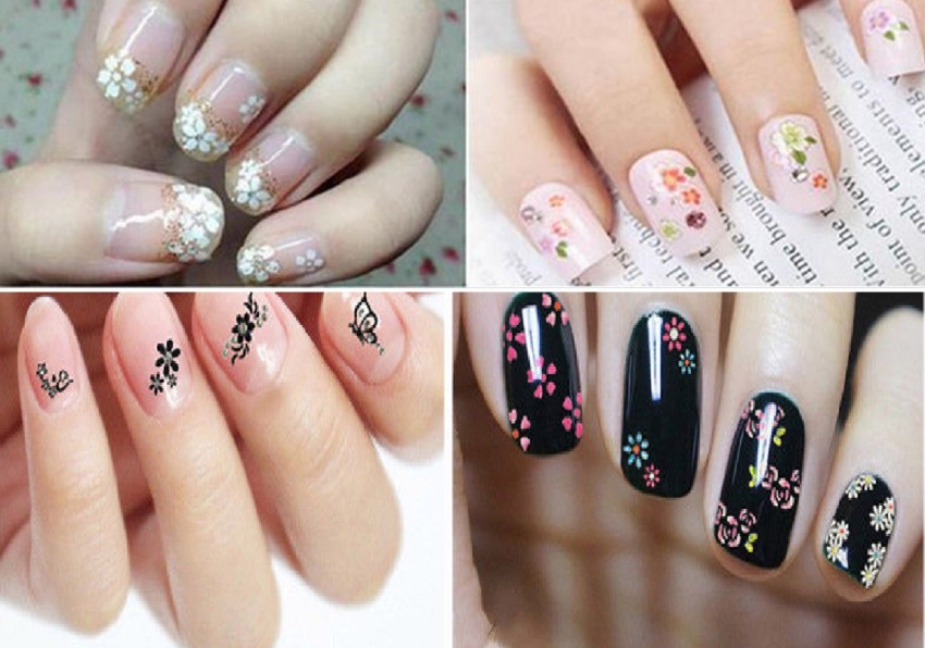 Oriental Cherry Blossom Nail Art Sticker/ DIY Tips Guides Transfer