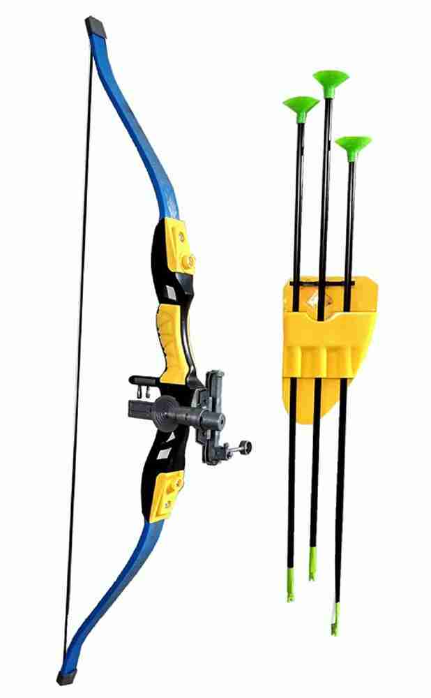 IndusBay Archery Toy Big Size Sports Series Archer Bow and Arrow Toy Laser Target Quiver 3 Arrows Strong String Thread Bows Arrows
