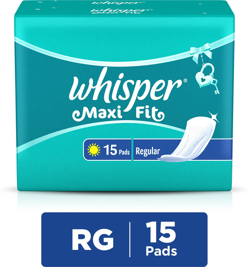 whisper maxi fit regular 15 pads