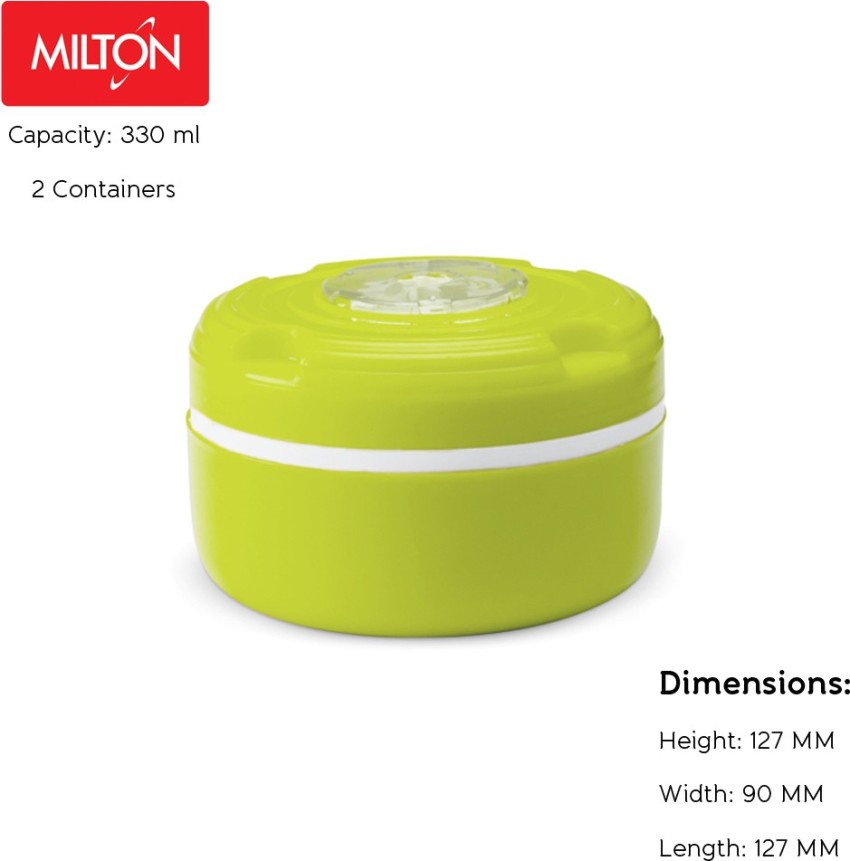 Milton New Brunch Plastic Yellow Lunch Box Of 590 ML To Keep Food