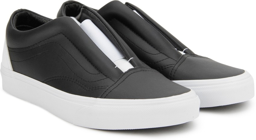 Black vans with no laces online