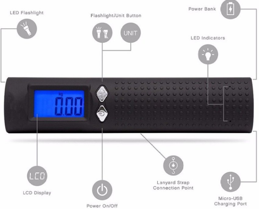 Digital Luggage Scale Luggage Scale Hanging Scale Fish Scale Travel Scale  From 0.01g To 40 Kg - Port