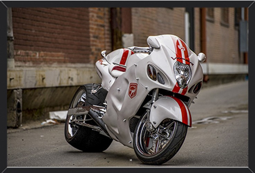 Wall Art Hayabusa Custom Bike Automobiles Framed Poster For