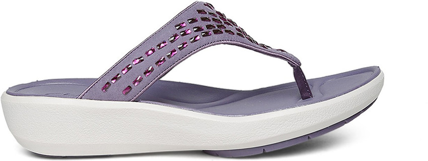 Purple clarks flip flops hot sale