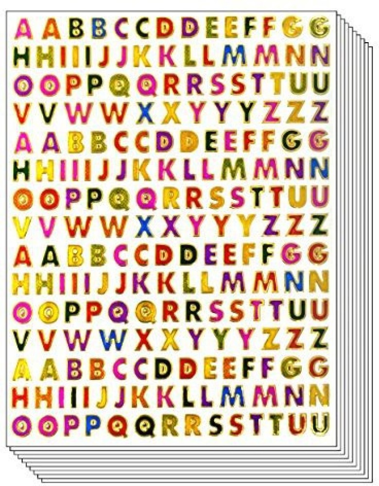 Generic A to Z Stickers, 10 Sheets Colorful Alphabet letters