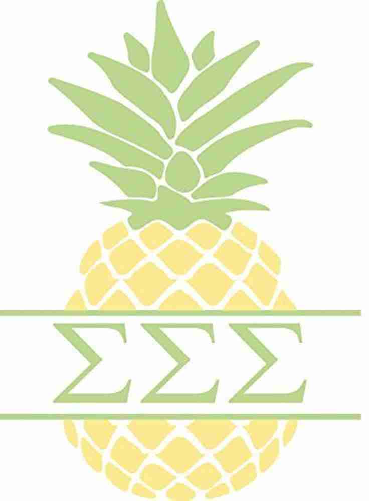 Generic Sigma Sigma Sigma Pineapple Letter Sticker 4 Inch Tall