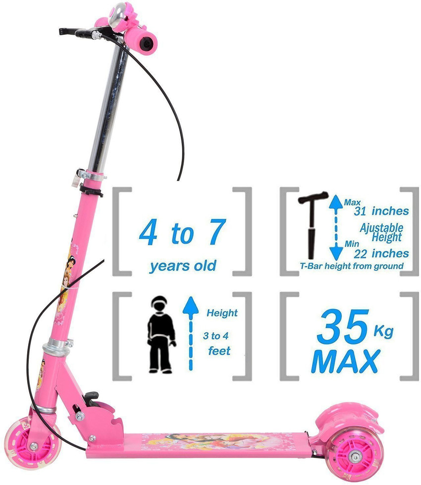 SRI 3 Wheel Height Adjustable Folding Kick Kids Scooty Scooter Toy