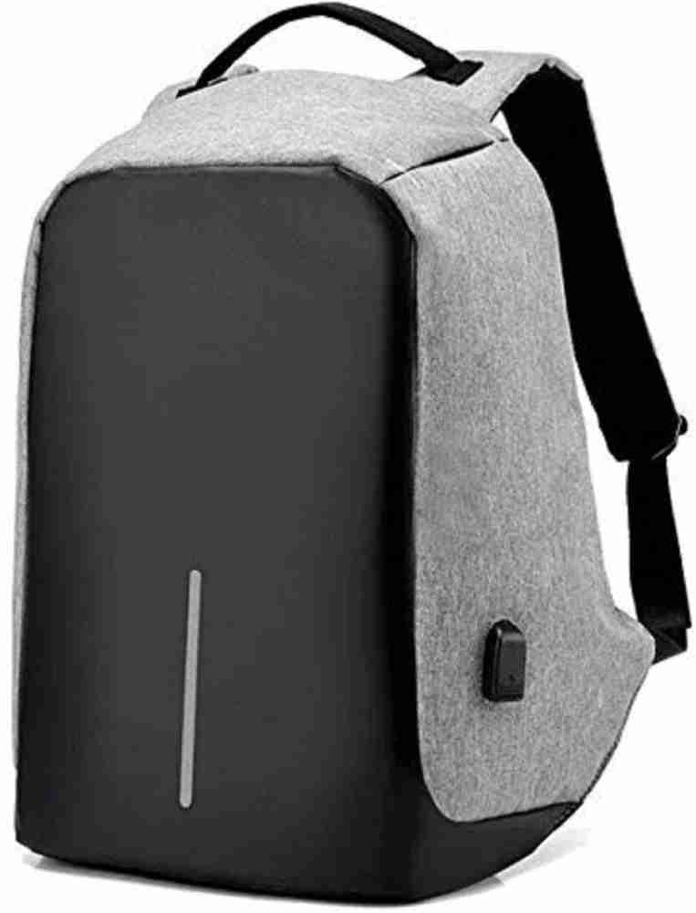 DESI SOCH Grey Anti Theft Casual Waterproof Backpack Bag with USB