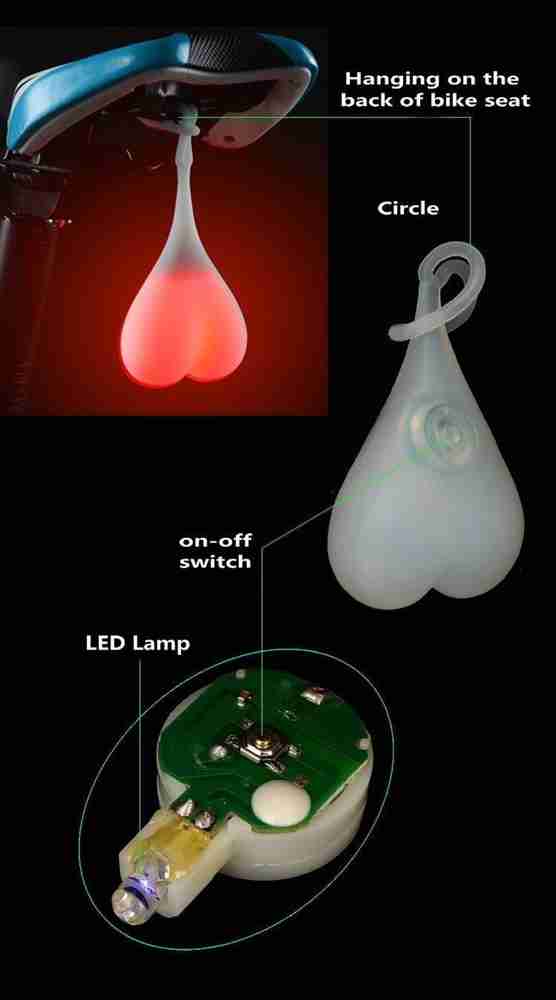 ARRETAILS Silicone Rear Bike Tail Light Ball for Night Riding