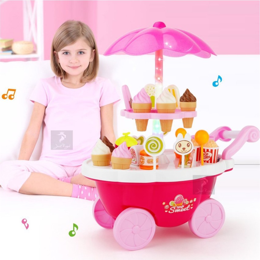 Jack Royal Ice Cream and Candy Toy Sweet Shop(Pink Colour) - Ice Cream and  Candy Toy Sweet Shop(Pink Colour) . Buy Ice Cream and Candy Cart toys in  India. shop for Jack Royal products in India. | Flipkart.com