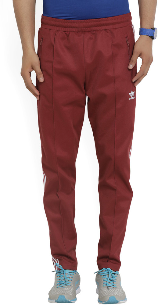 Men's adidas maroon track pants sales