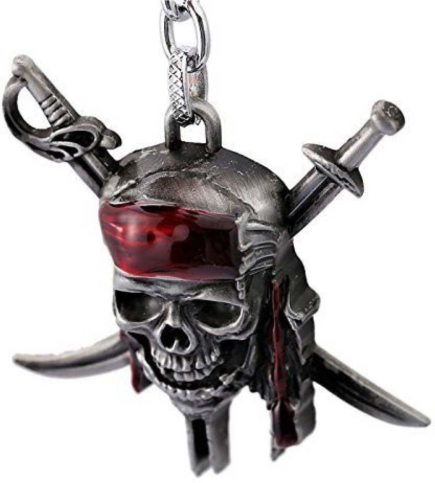 MARVEL Pirates of Caribbean Gray Skull 3D Metal keychain For Car