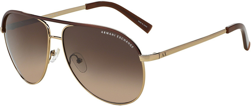 Buy A X ARMANI EXCHANGE Aviator Sunglasses Brown For Men Women