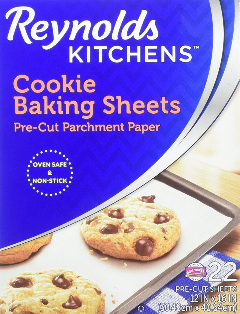 Reynolds Kitchens Cookie Baking Sheets, Pre-Cut Parchment Paper, 22 Sheets (Pack of 1)