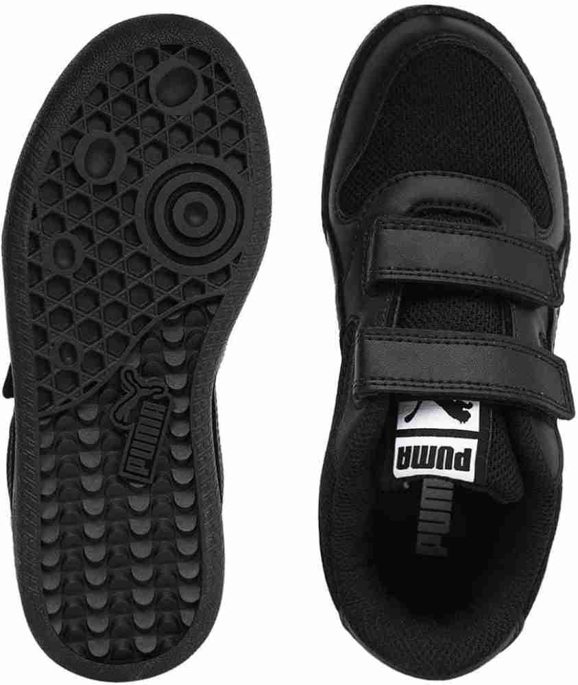 Puma black sales velcro school shoes