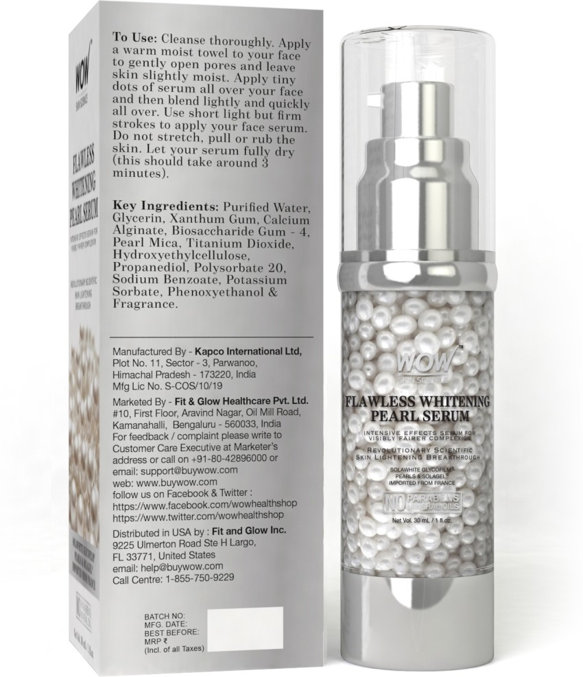 WOW SKIN SCIENCE Flawless Whitening Fairness Pearl Serum Price