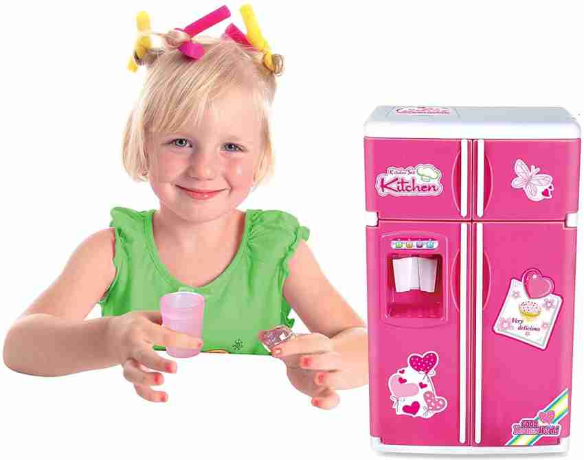 Dream Kitchen Refrigerator Pink Toy Mini Fridge for Kids with Play