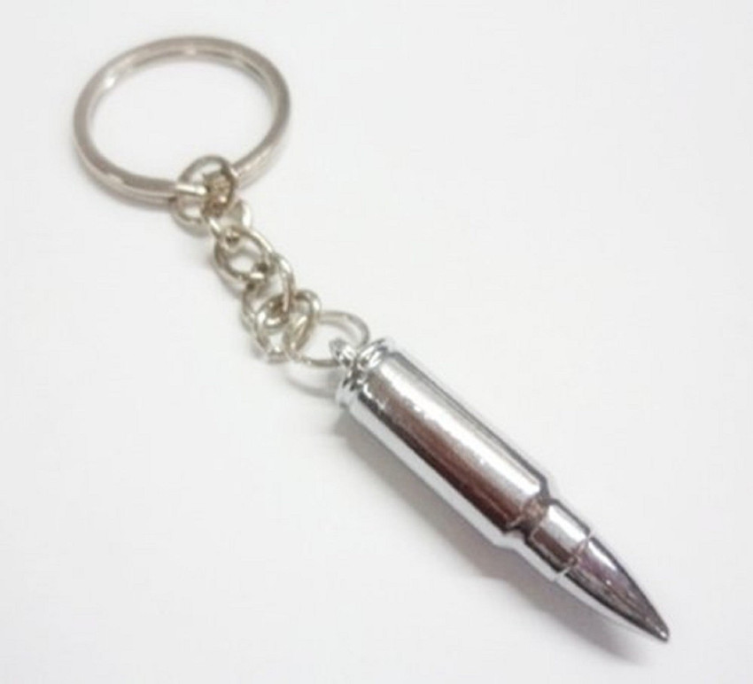 Iktu Silver Bullet Gun Weapon Bike Car Keychain Key Fob Ring. Key