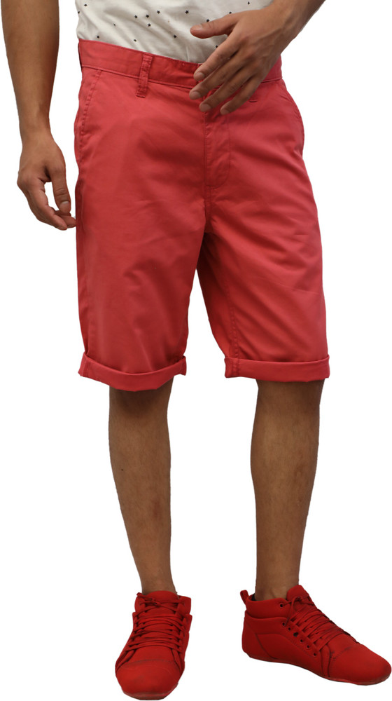 DJ C by FBB Solid Men Red Chino Shorts Buy DJ C by FBB Solid