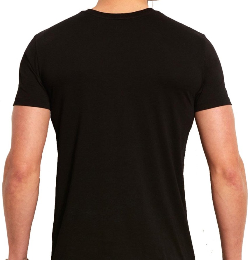 HEYUZE Printed Men Round Neck Black T-Shirt - Buy HEYUZE Printed