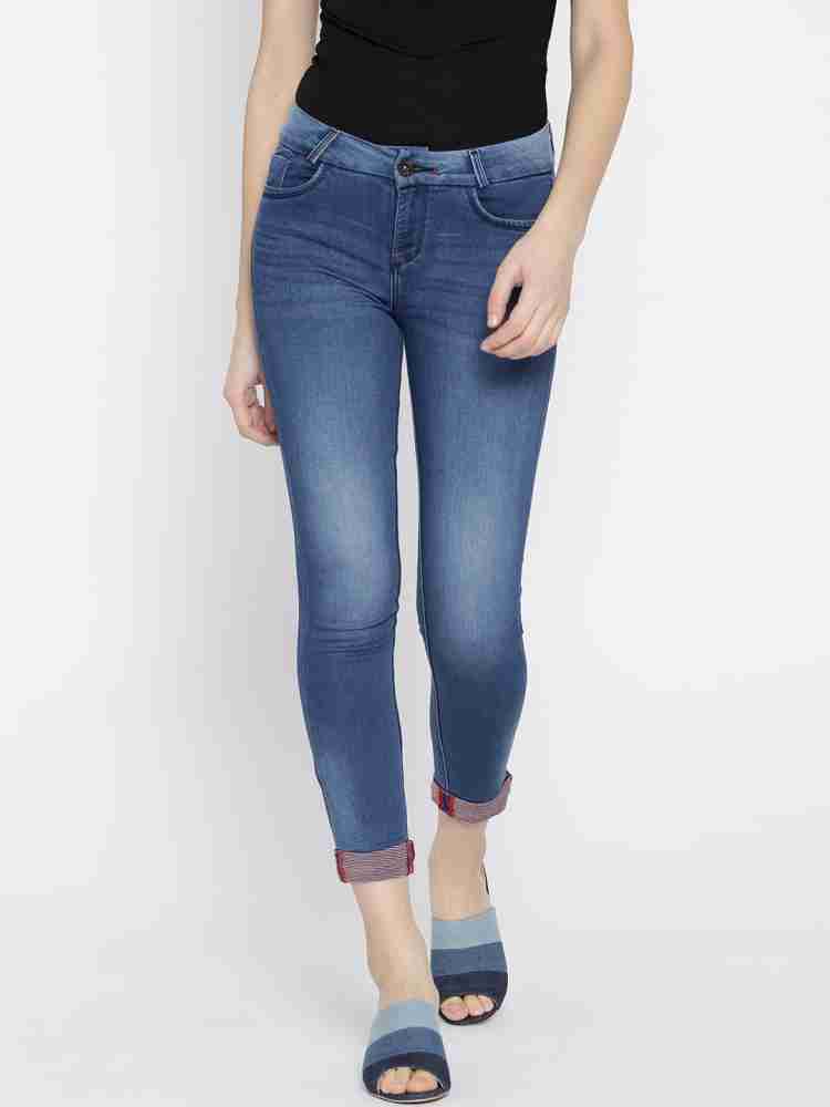 Buy Xpose Women Blue Slim Fit High Rise Cropped Jeggings online