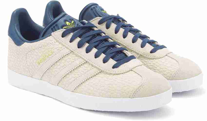 Adidas gazelle trainers branch cream white linen cheap