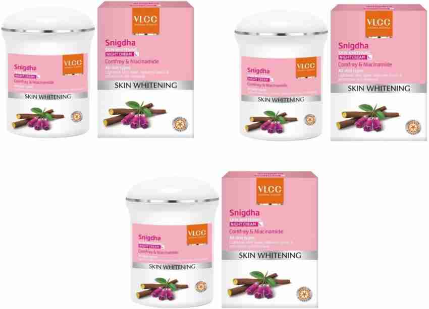 VLCC Snigdha Skin Whitening Night Cream 50 g pack of 3