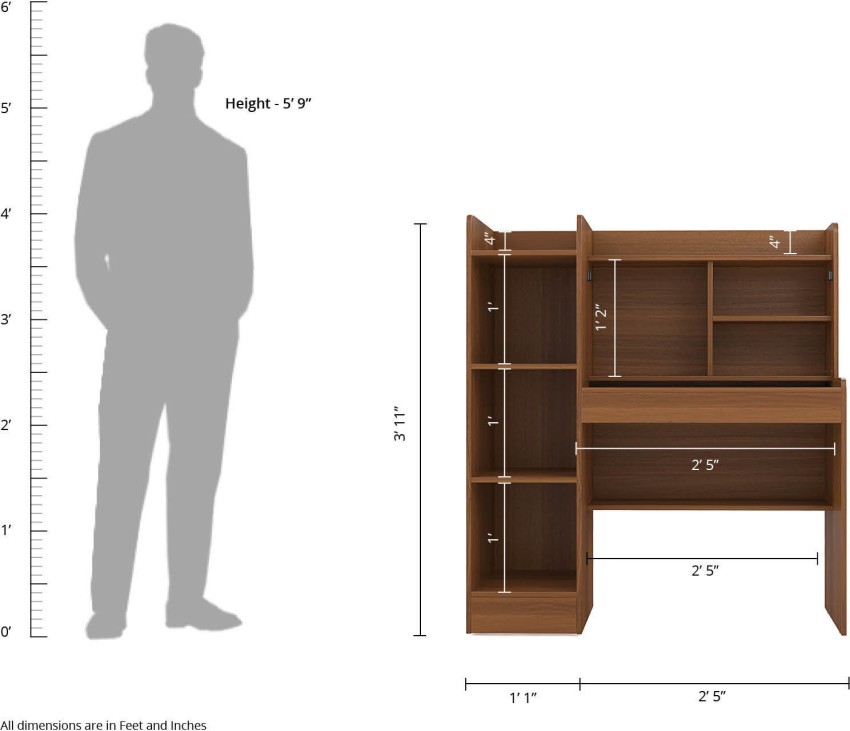 Spacewood Study Table Achiever Rigato Walnut