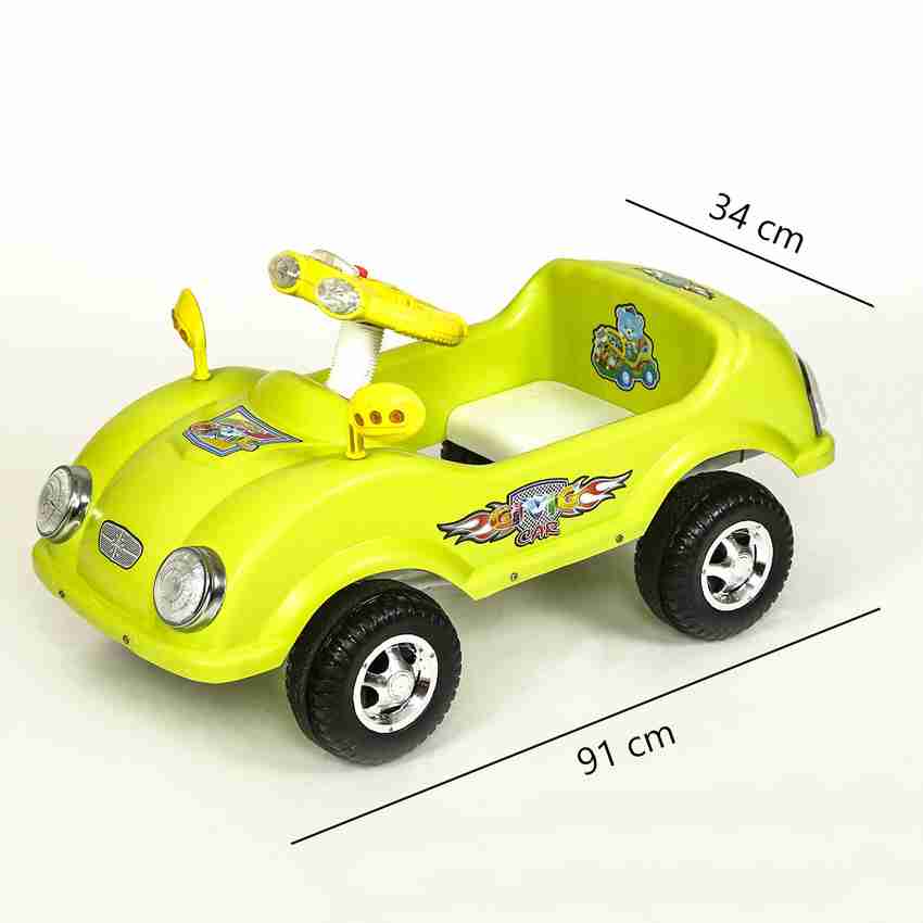Dash Civic Kids Paddle Car with Lights and Horn Green Car Non