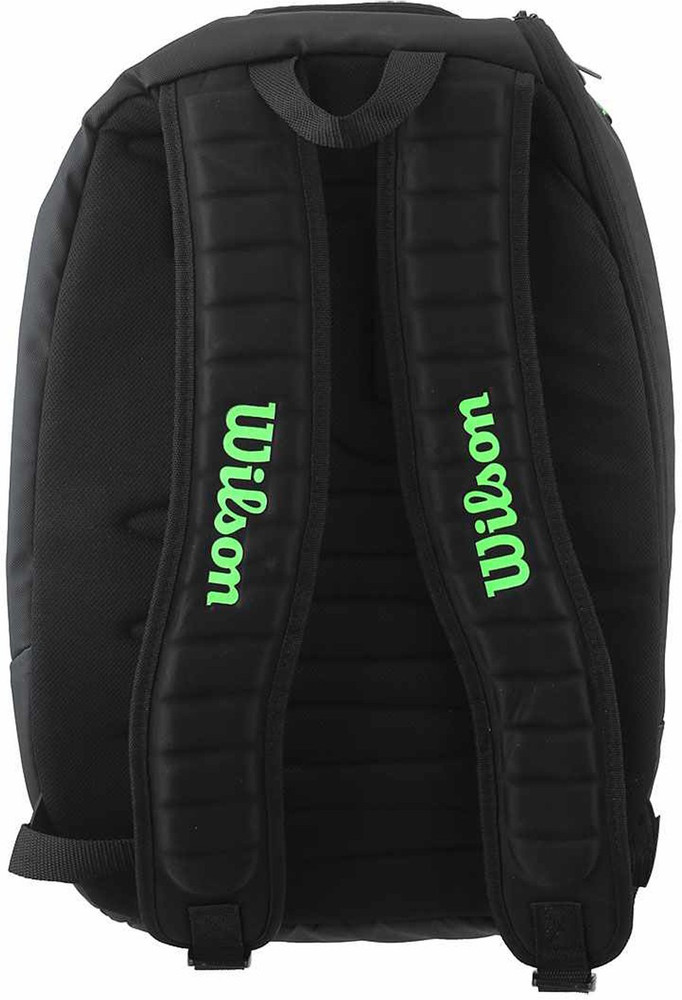 WILSON Vancouver Tennis Kit bag Backpack Can hold upto 2 Tennis Racquets Black Green Buy WILSON Vancouver Tennis Kit bag Backpack Can hold upto 2 Tennis Racquets Black Green Online at Best Prices
