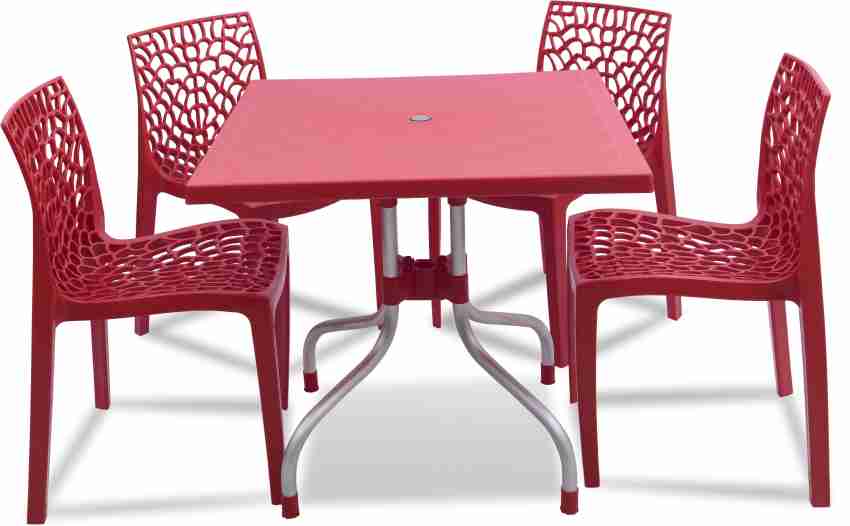 Plastic table shop chair set