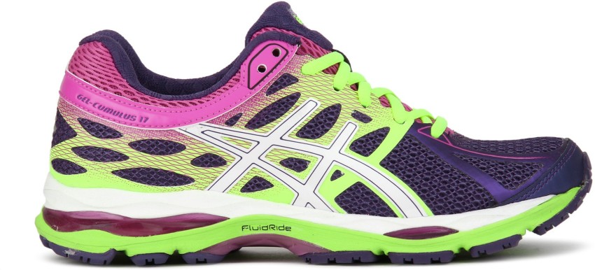 Asics GEL CUMULUS 17 Running Shoes For Women Buy HELIOTROPE WHITE FLASH YELLOW Color Asics GEL CUMULUS 17 Running Shoes For Women Online at Best Price Shop Online for Footwears in India Flipkart