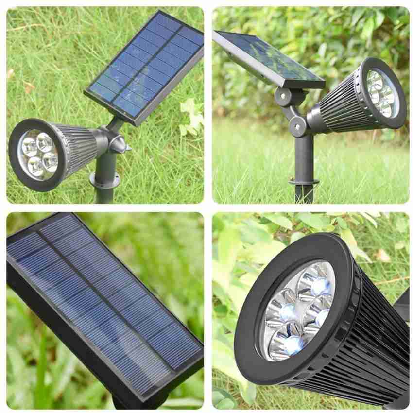 Led Solar Powered Spot Lights,Outdoor Low Voltage Garden Spotlights,  Security Landscape Lighting for Outside Yard Lawn Deck Exterior Pool Walls  Trees Ground Decoration,Warm Light