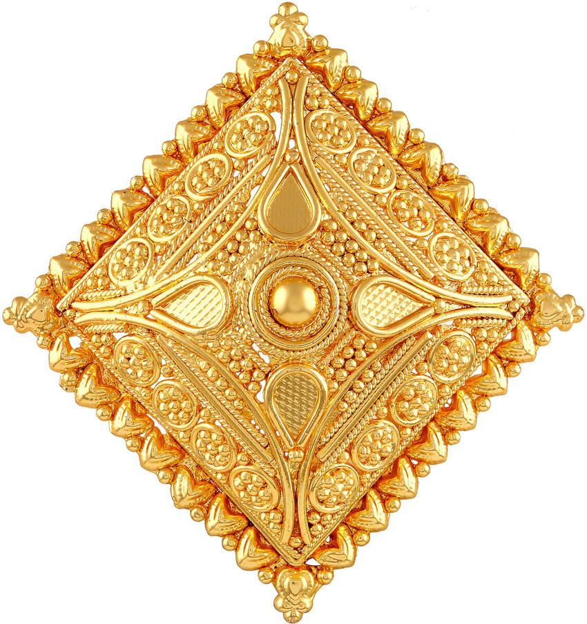 ASMITTA Jewellery Square Shape Gold Plated Finger Ring For Women