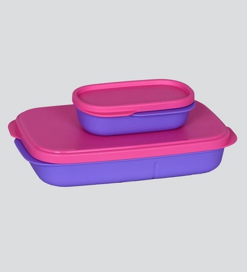 Tupperware Plastic Elegant Lunch Set for Women (Pink)