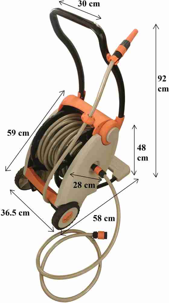 DOLPHY Steel Floor Mounted Manual Water Hose Pipe Reel with 1/2 in