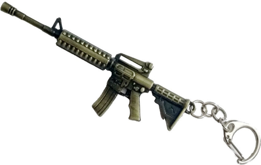 VaishnowHand M4 CARBINE Soldier s Gun keychain Matt Gold Color