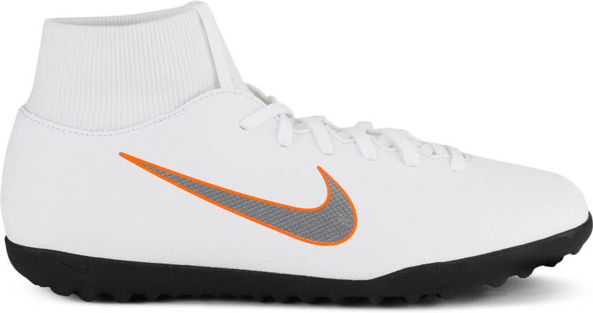 NIKE SUPERFLY 6 CLUB TF Football Shoes For Men Buy WHITE MTLC COOL GREY TOTAL ORANGE Color NIKE SUPERFLY 6 CLUB TF Football Shoes For Men Online at Best Price Shop Online