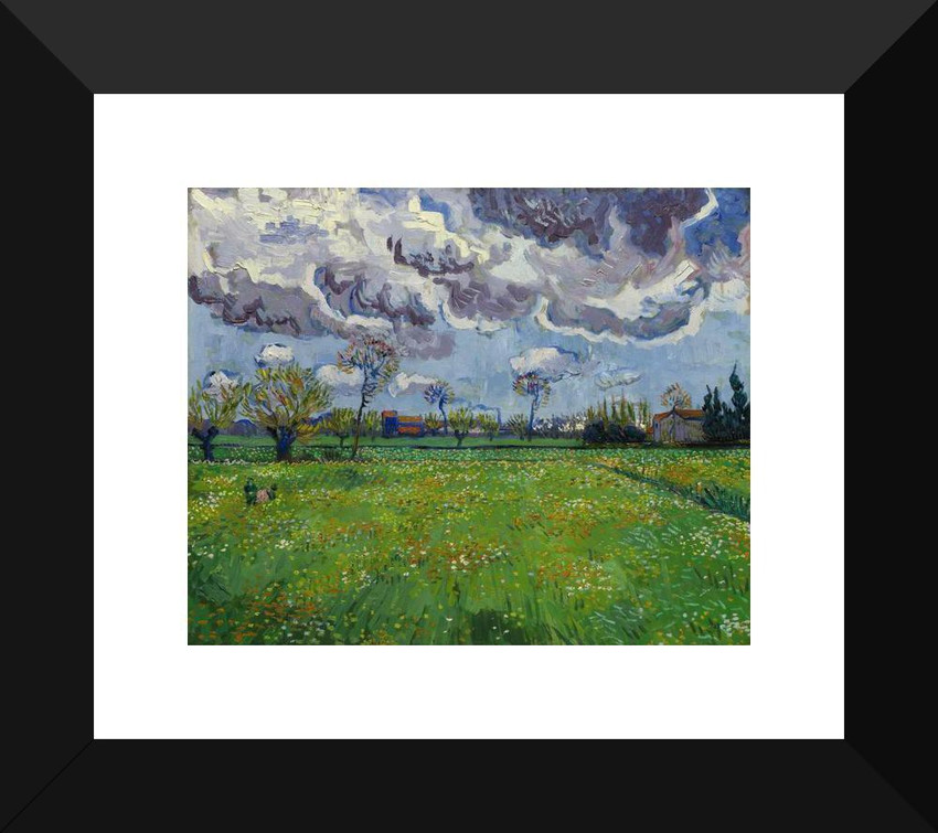 van gogh landscape under a stormy sky