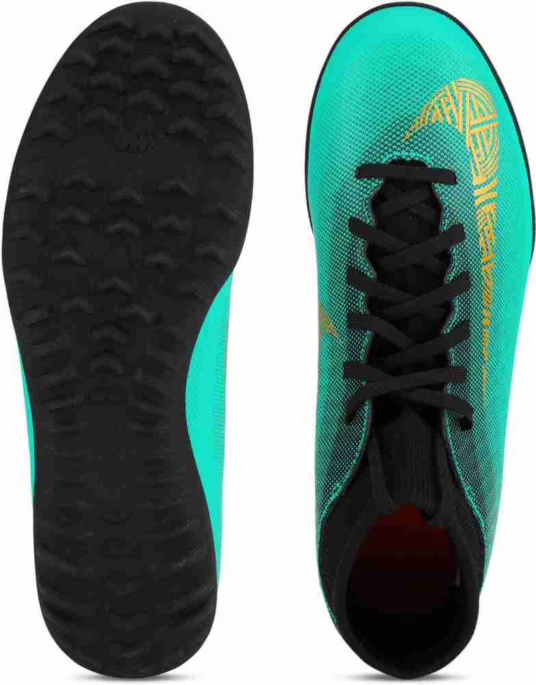 NIKE SUPERFLY 6 CLUB CR7 TF Football Shoes For Men Buy CLEAR JADE MTLC VIVID GOLD BLACK Color NIKE SUPERFLY 6 CLUB CR7 TF Football Shoes For Men Online at Best Price