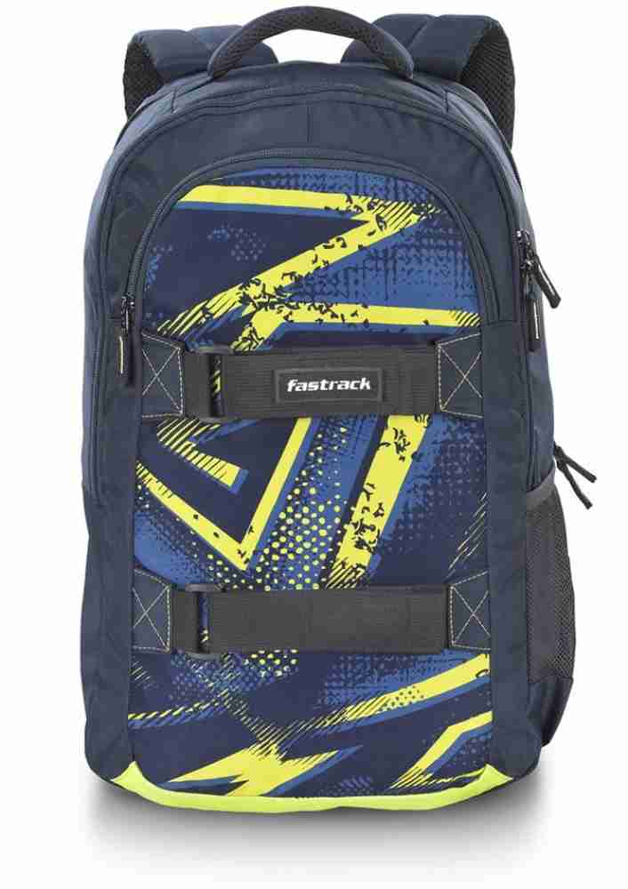 Fastrack unisex navy blue solid outlet backpack