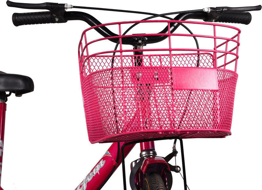 pink bike with basket adults