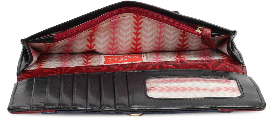 holii Women Casual Multicolor Red Genuine Leather Wallet