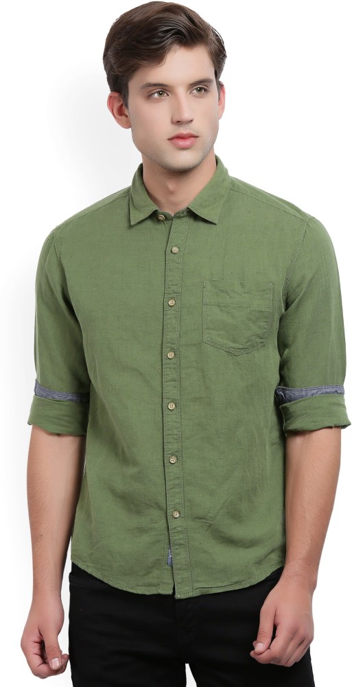 Olive Solid color Shirt | A-82