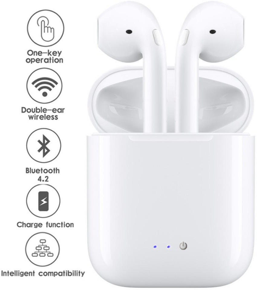 Mindmaker Best Buy wireless Stereo HBQ I7 Airpods/earbuds For Iphone APPLE AIRPODS & SAMSUNG COMPATIBLE Wired Headset with (White, In the Ear) Smart Headphones Price in India - Buy Mindmaker Best