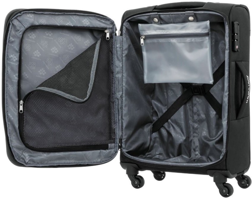 KAMILIANT by AMERICAN TOURISTER KAM VENDA SP 58 CM BLACK Expandable Cabin Suitcase 4 Wheels 22 inch BLACK Price in India Flipkart