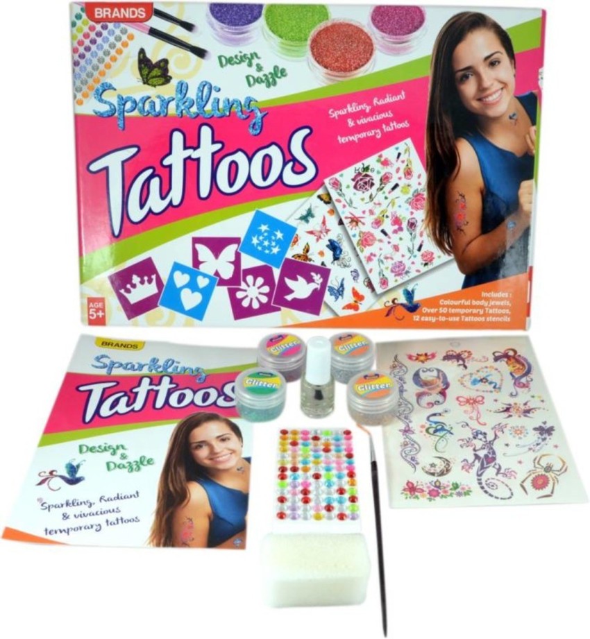 PURPLE LADYBUG 175 Designs Glitter Tattoo Kit for Kids - Cool