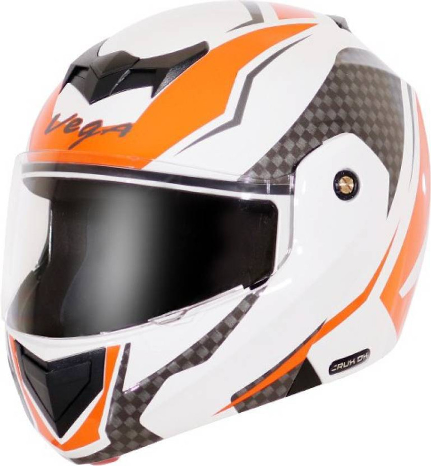 Orange best sale white helmet